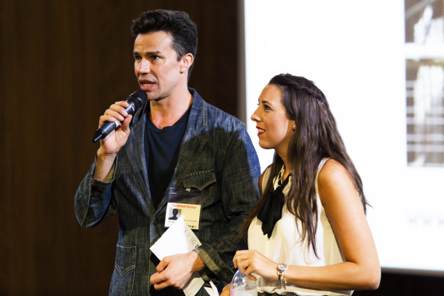 GFX founder Patrick Duffy with guest speaker Emma Hall of the West London Waste Authority; partners of the event. Photo credit: Bronac McNeill GFX founder Patrick Duffy with guest speaker Emma Hall of the West London Waste Authority; partners of the event. Photo credit: Bronac McNeill