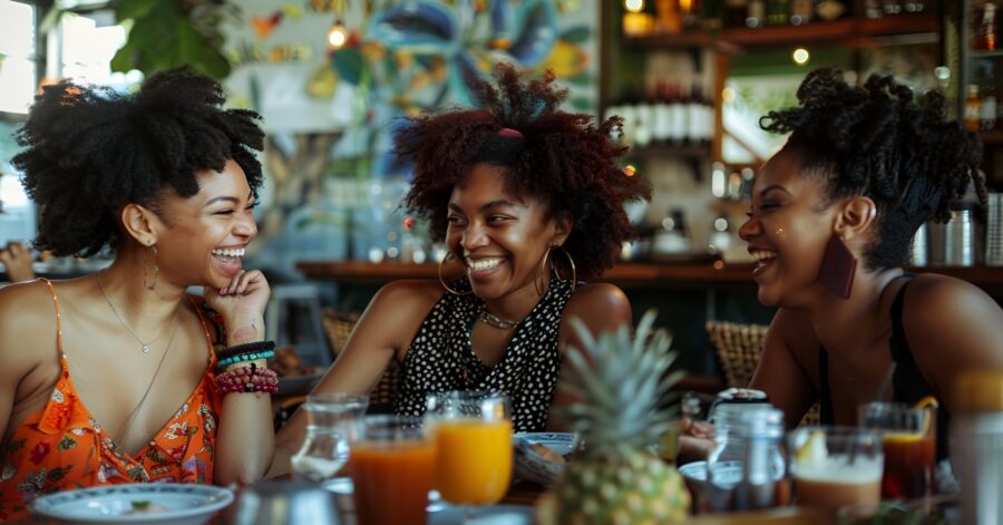 Black women at brunch