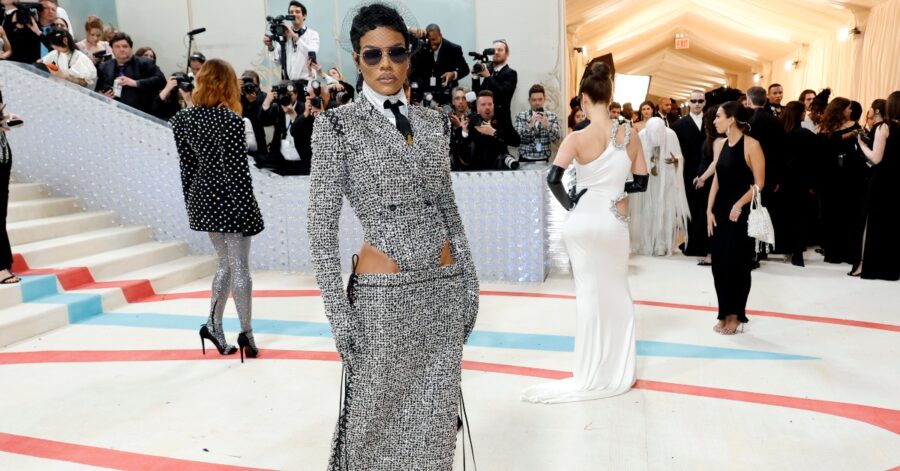Teyana Taylor attends The 2023 Met Gala Celebrating "Karl Lagerfeld: A Line Of Beauty" at The Metropolitan Museum of Art
