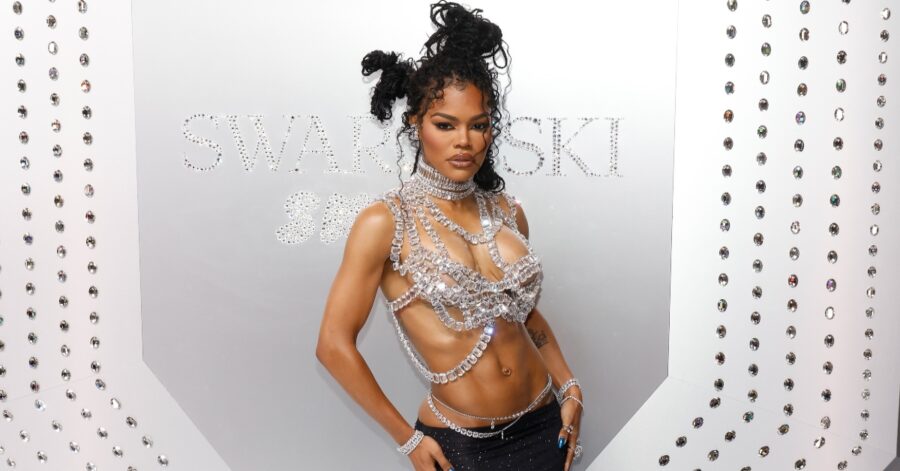 Teyana Taylor attends the Swarovski x SKIMS Celebration at the Swarovski