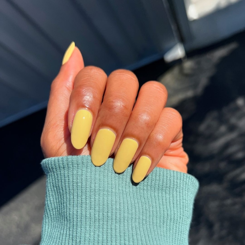 One of the spring nail polish shades in soft yellow